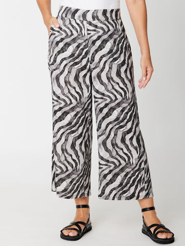 Linen ¾ Pocket Pant - Silver -31610 - 