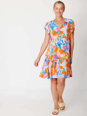 Petal Knee Dress-- Blue - 31612 - 