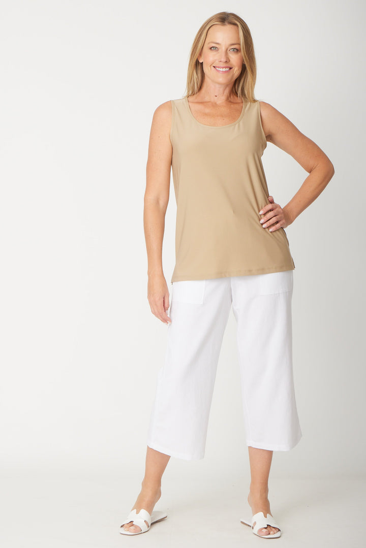 Long Line Tank - Beige - 31618