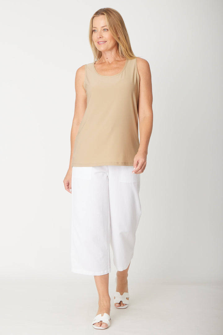 Long Line Tank - Beige - 31618