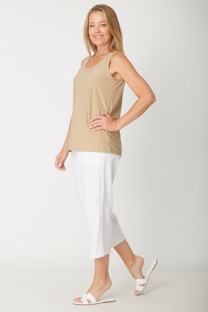 Long Line Tank - Beige - 31618