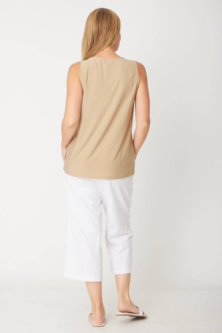Long Line Tank - Beige - 31618