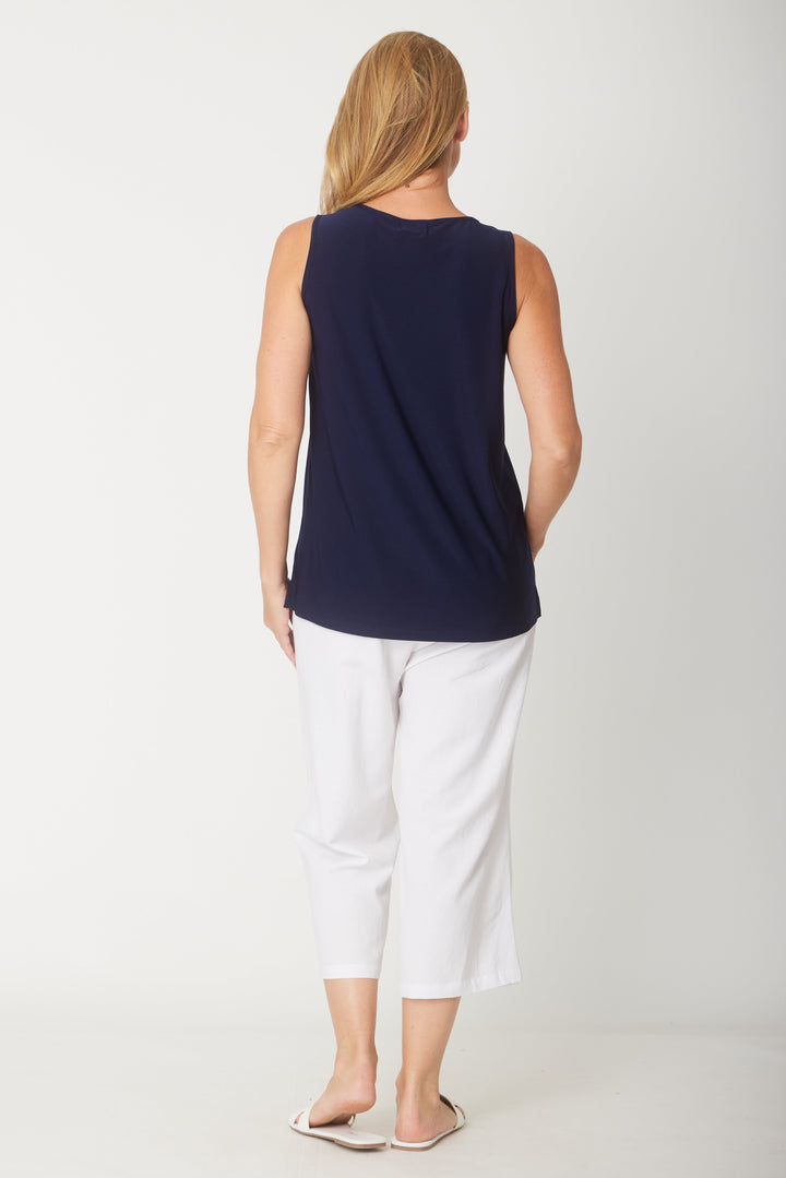 Long Line Tank - Navy - 31618