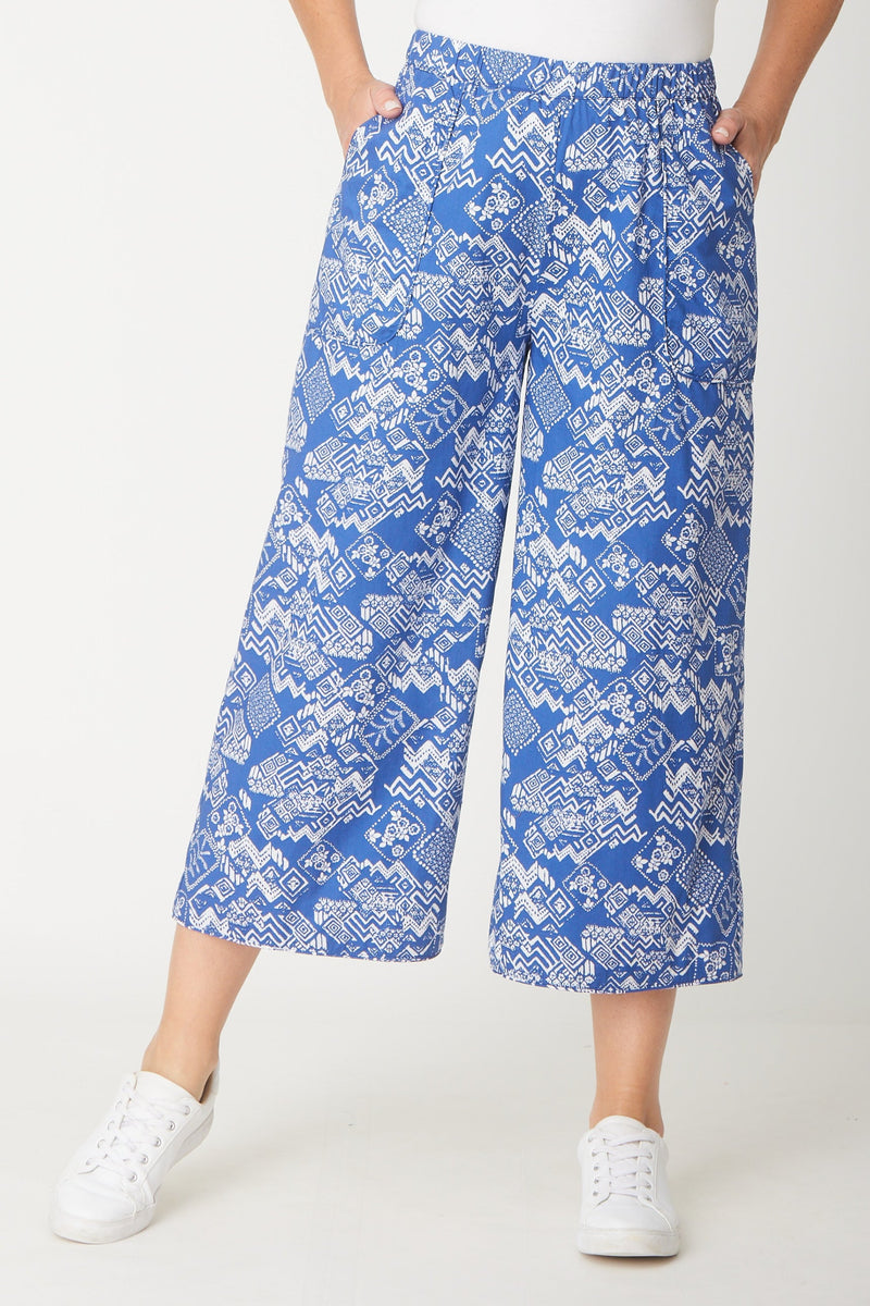 Wide Leg Pul On Pant - Ink White - 31627 – Cordelia St