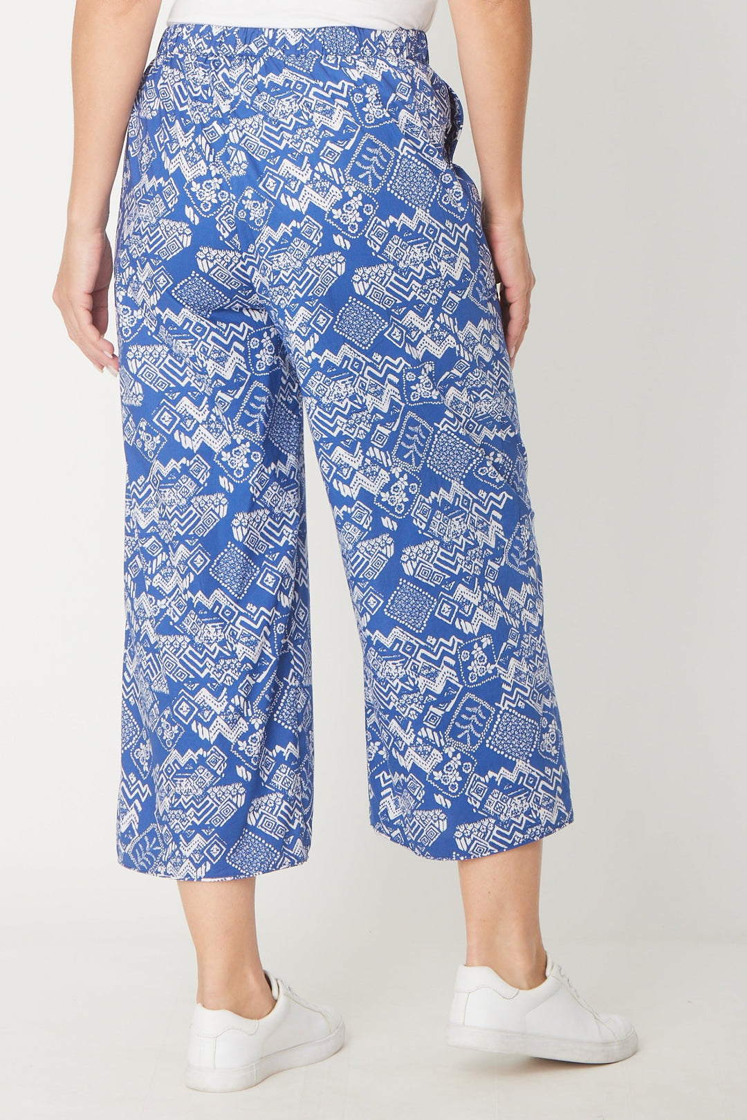 Wide Leg Pul On Pant - Ink White - 31627