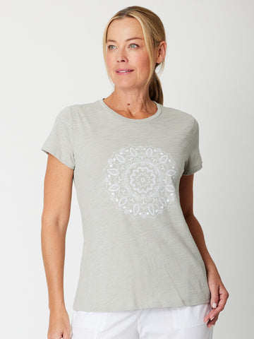 Mozaic Print Tee - Sage - 31641 - Spring/Summer