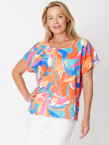 Cap Relaxed Top - Blue - 31652 - Clothes for Senior & Elderly Women