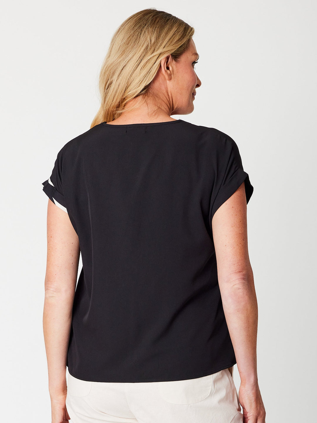 Spliced Print Top - Black Print - 31657