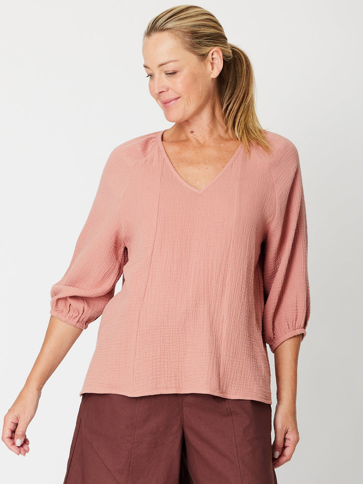 Bubble Cotton Top-- Cinnamon -31660