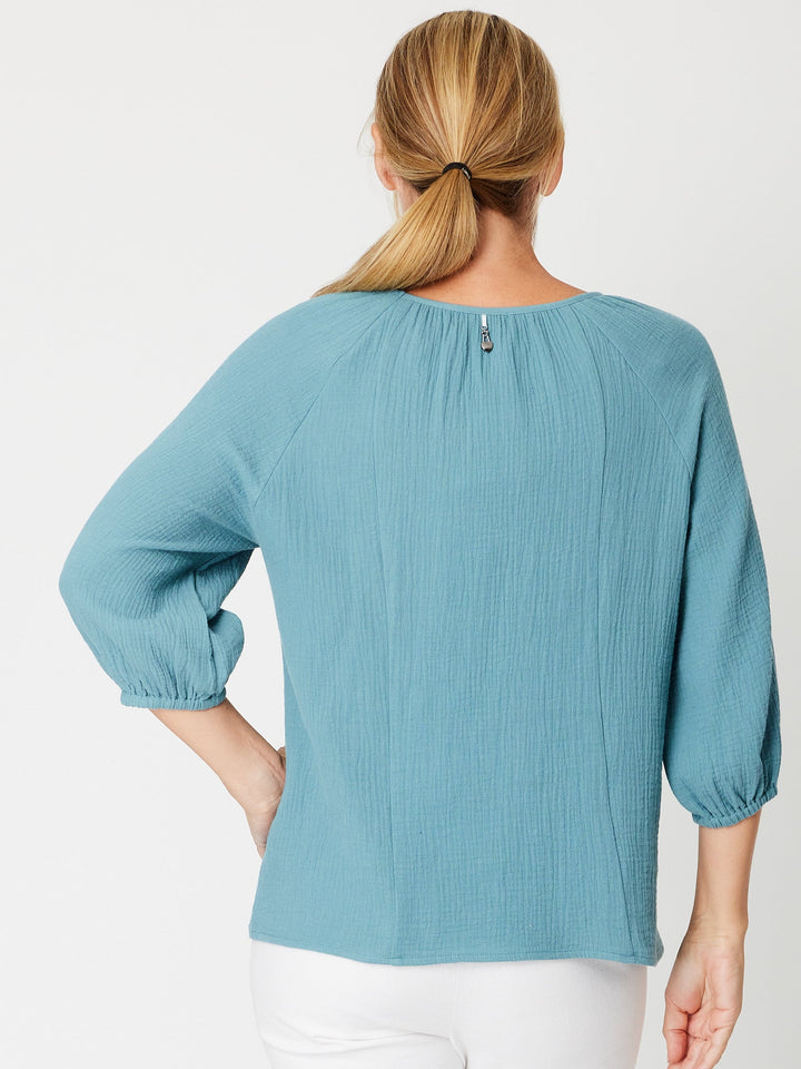 Bubble Cotton Top-- DustyTeal -31660