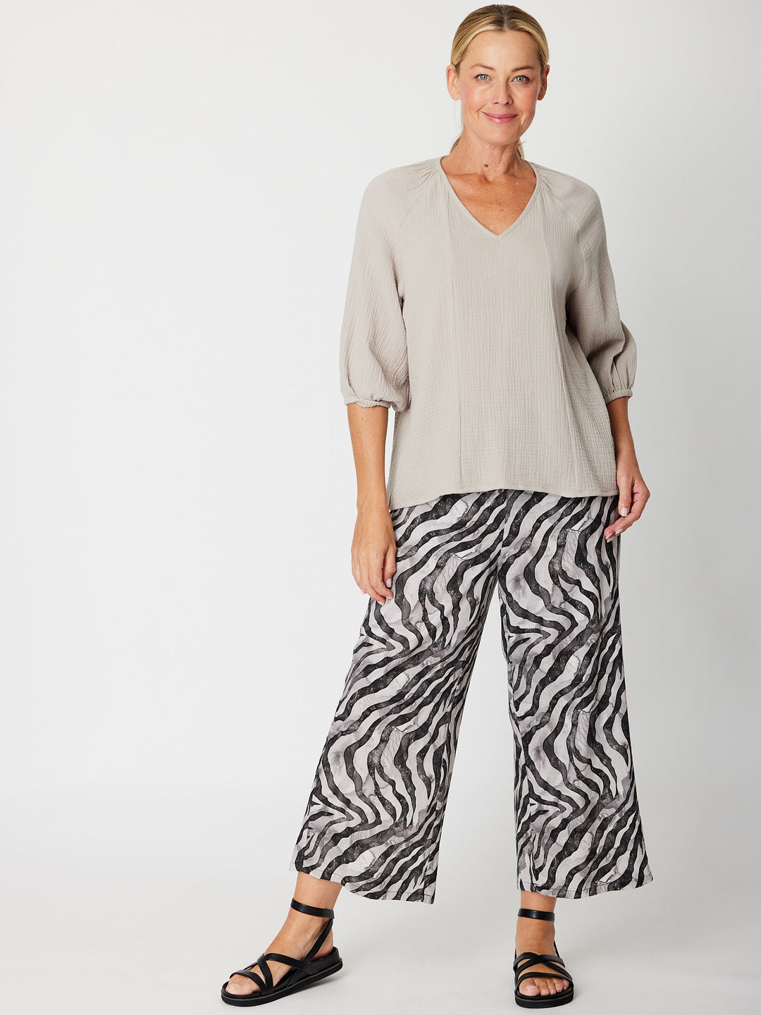 Bubble Cotton Top-- Silver -31660