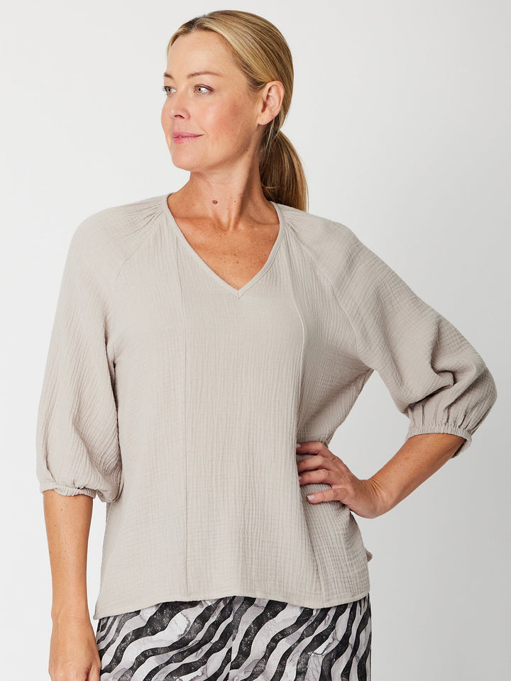 Bubble Cotton Top-- Silver -31660