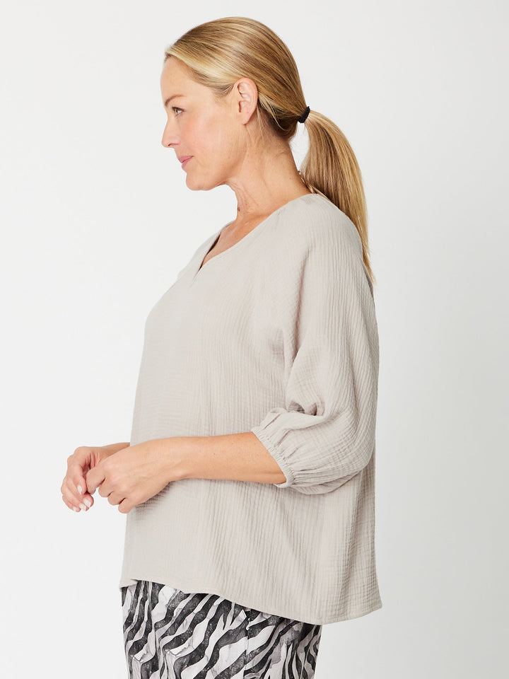 Bubble Cotton Top-- Silver -31660