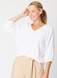 Bubble Cotton Top-- White -31660