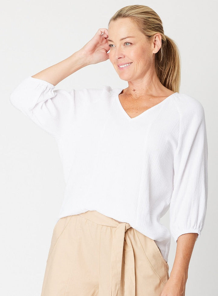Bubble Cotton Top-- White -31660
