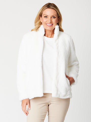 Fur Edge To Edge Cardy - Snow White - 31662 - All