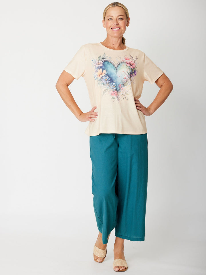 Myra Cotton 7/8 Pant - Petrol - 31332