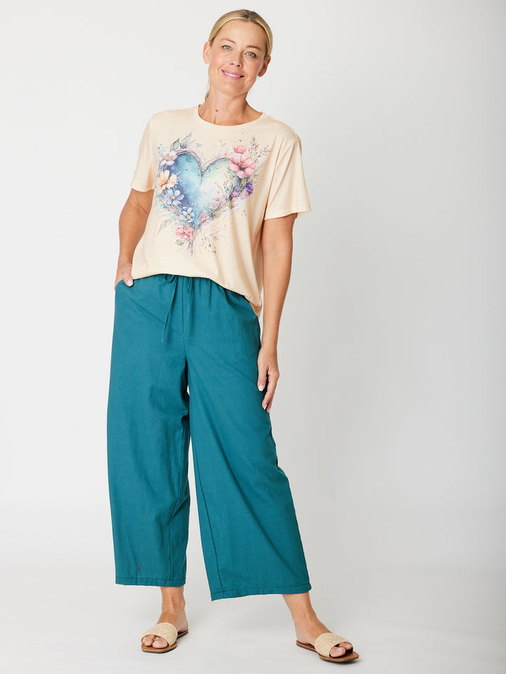 Myra Cotton 7/8 Pant - Petrol - 31332