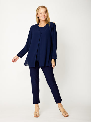 Georgia Chiffon Core Top - Navy - 31792 - New Arrivals