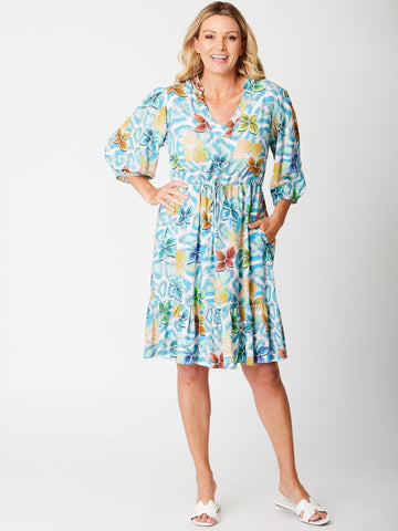 Sandy Shores Rayon Dress - Turq - 31711 - Cordelia St