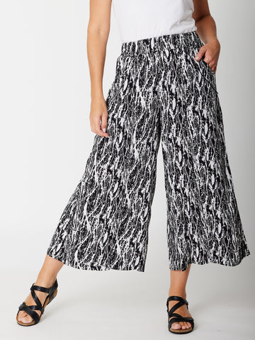 Vertical Rain Wide Leg Pant-- Black/White- 31714 - SUMMER