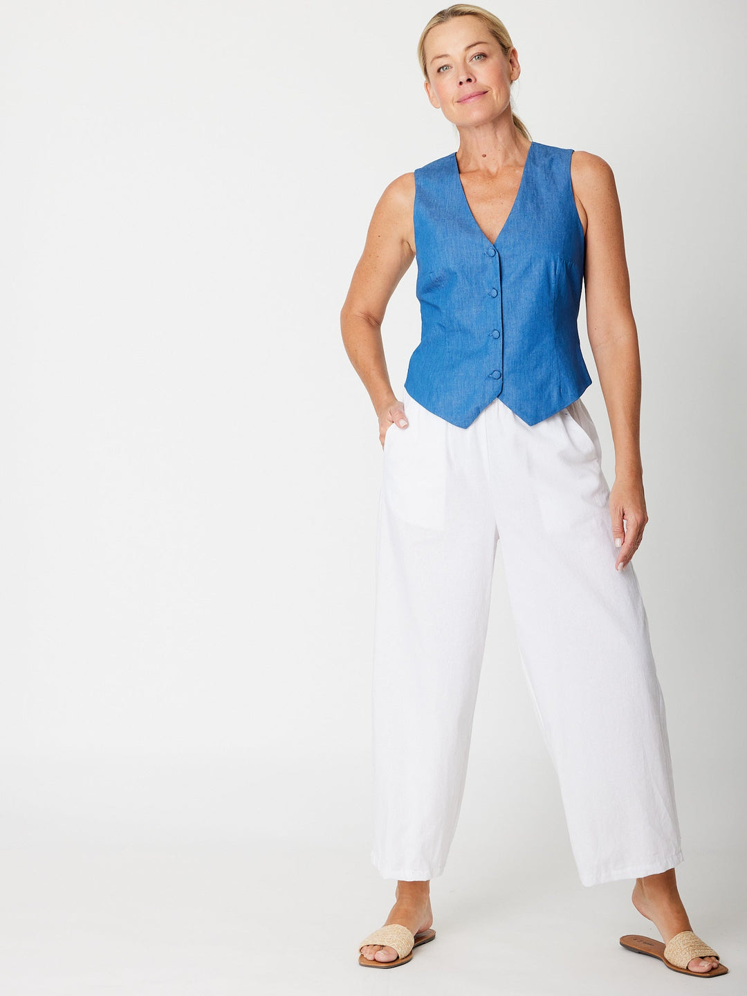 Denim Vest - Denim - 31726
