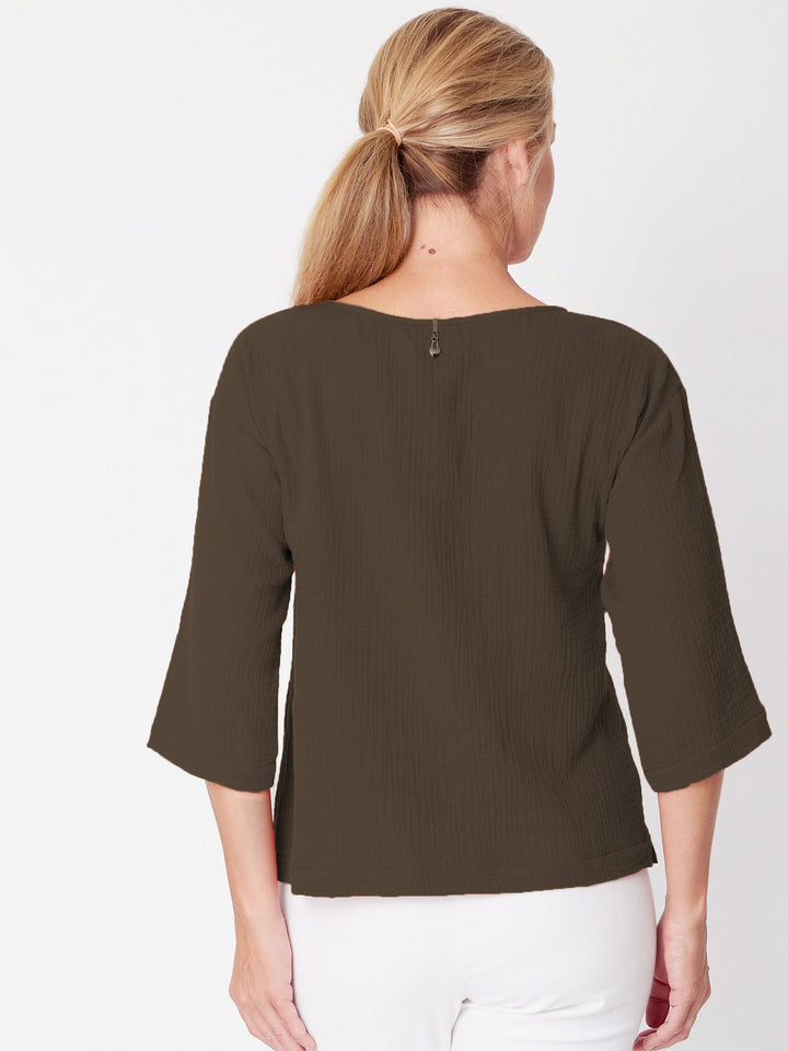 Tarin 3/4 Top - Choc - 31729