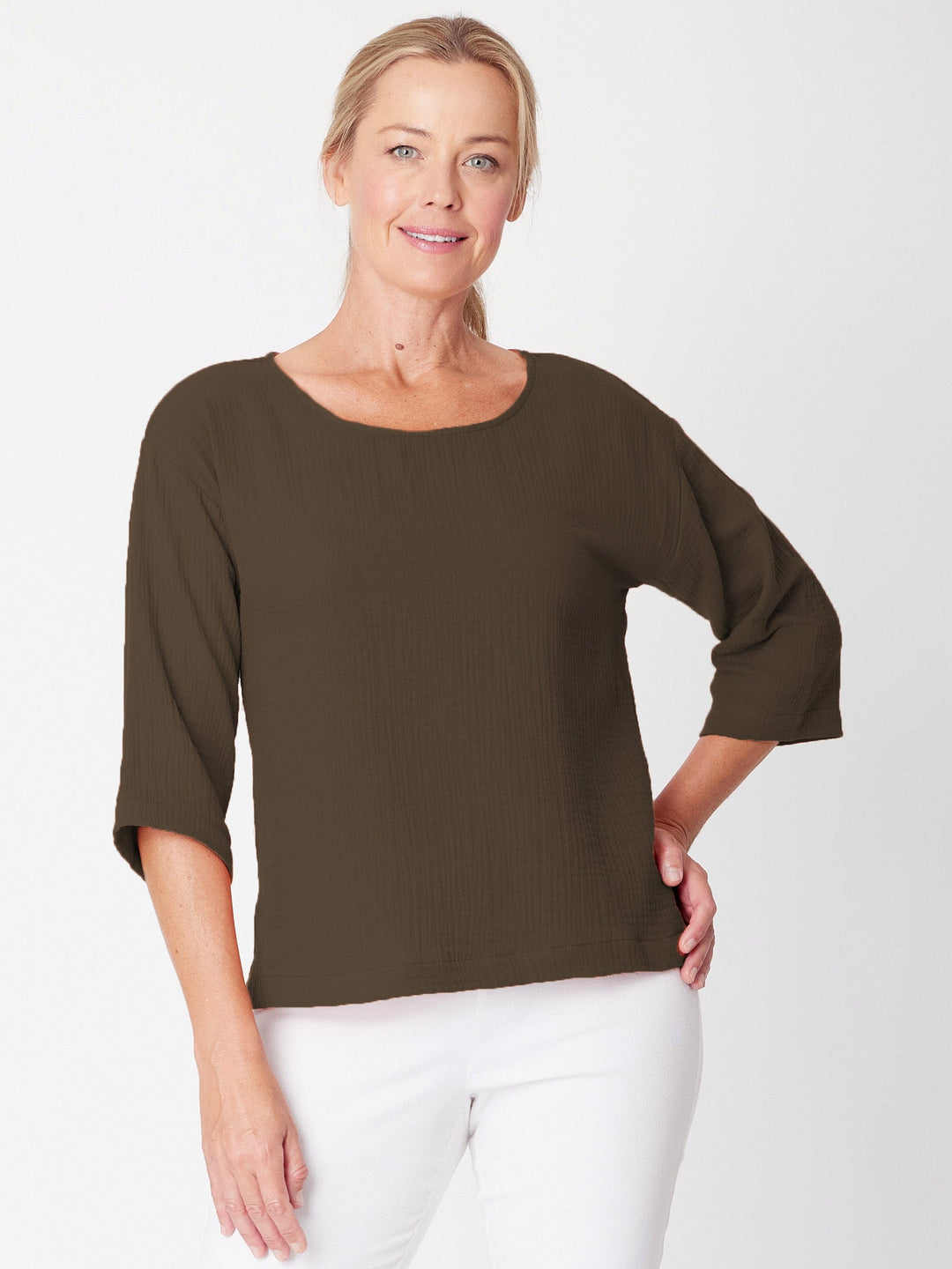 Tarin 3/4 Top - Choc - 31729