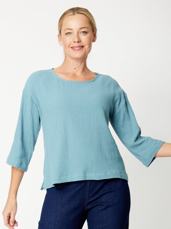 Tarin 3/4 Top - Dusty Teal- 31729