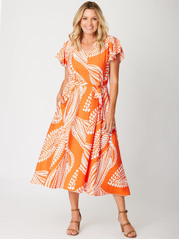 Flutter Josie Dress - Rust- 31730 - Dresses