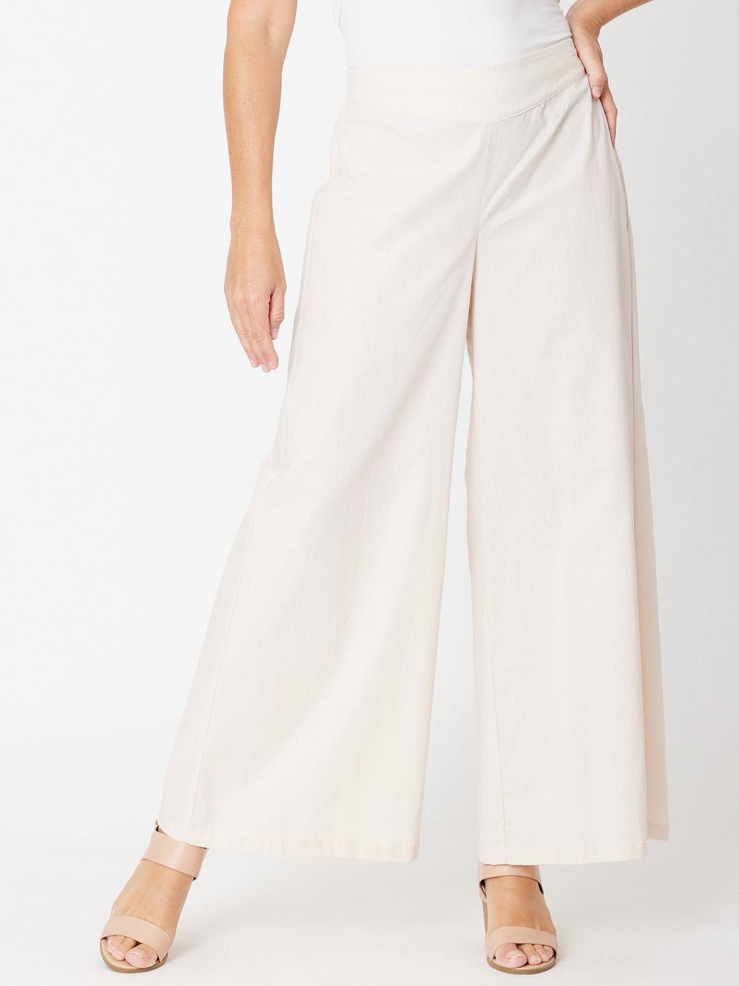 Luna Linen Wide Leg Pant - Sand - 31742
