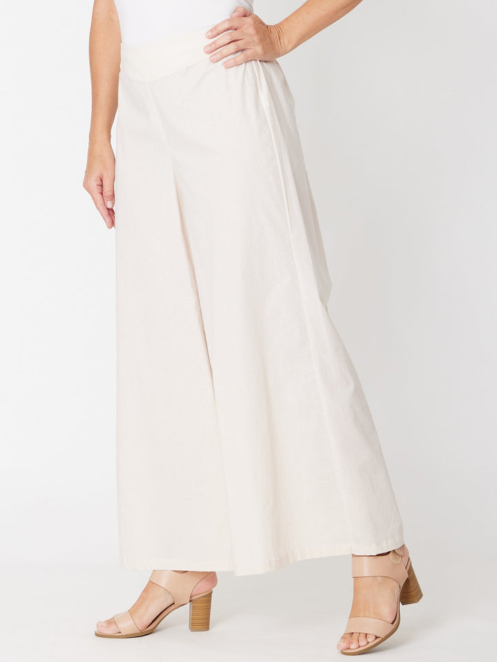 Luna Linen Wide Leg Pant - Sand - 31742
