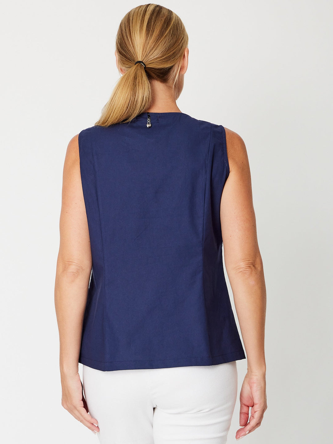 Linen Panel Top-- Navy - 31753