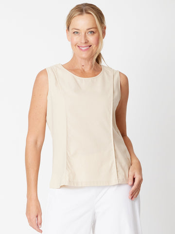 Linen Panel Top - Straw - 31753 - top