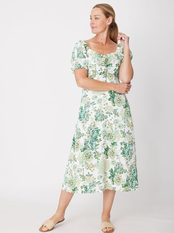 Puff Sleeve Dress - Green - 31757 - Spring/Summer