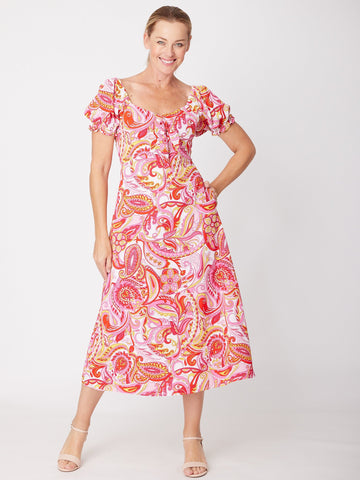 Puff Sleeve Dress - Paisley- 31758 - Spring/Summer