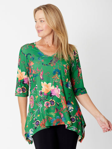 Andrea Print  Tunic Top - Green - 31768 - Tunics