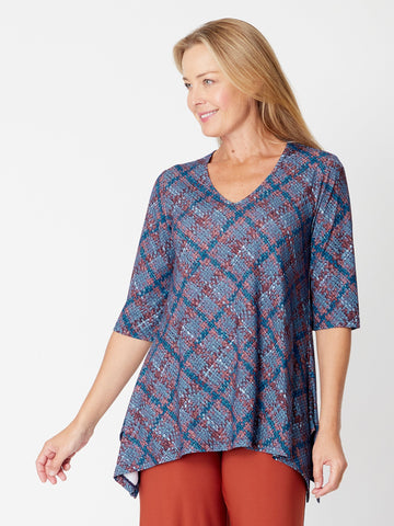 Andrea Print  Tunic Top - Royal - 31768 - Tunics