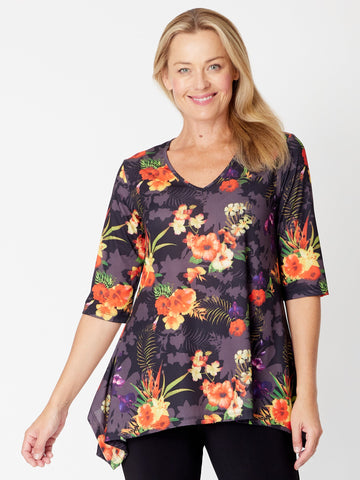 Andrea Print  Tunic Top - Tropical - 31768 - Tunics