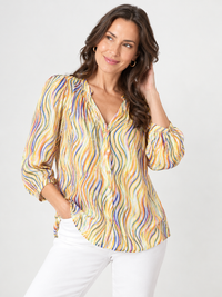 Rayon Shirt -Orange/Print - 31771