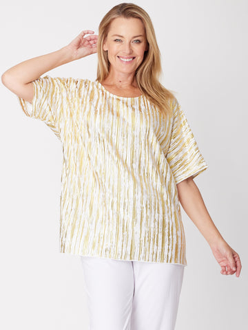 Gold Foil Top -White/gold- 31775 - Spring/Summer
