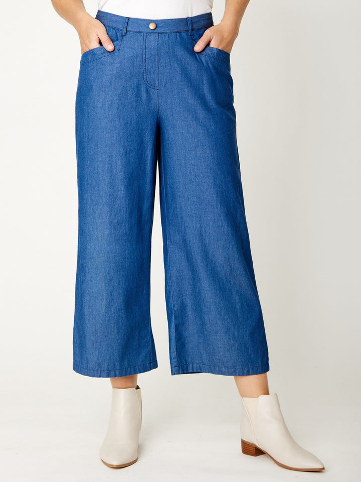 Whitney Crop Denim Pant - Denim - 31799