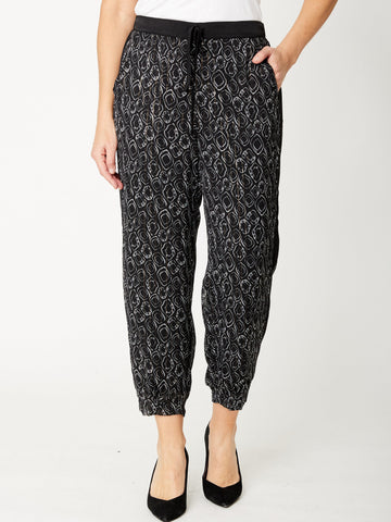 Whitley Satin Trim Pant - Black - 31813 - 
