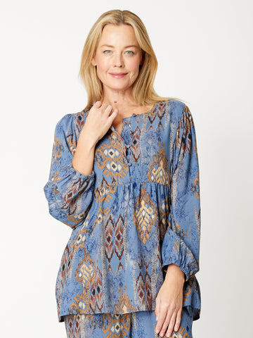 Vada Python Top - Blue -31822 - Cordelia St