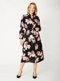 Wren Midi Dress - Black- 31831