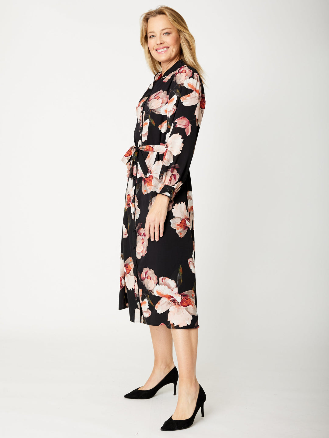 Wren Midi Dress - Black- 31831