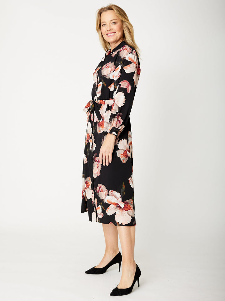 Wren Midi Dress - Black- 31831