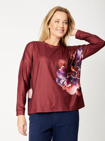 Flower Top - Wine - 32037 - New Arrivals