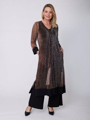 Charlie Metallic Duster - Choc/Black - 31878 - 