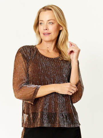 Urika Metallic Top - Choc/Black- 31879 - 